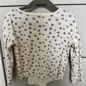 Quincy Mae Cream and Brown Floral Top